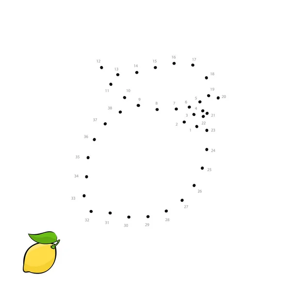 Vecteur citron frais acide pour le dessin des enfants. Page de jeu éducative enfant . — Image vectorielle