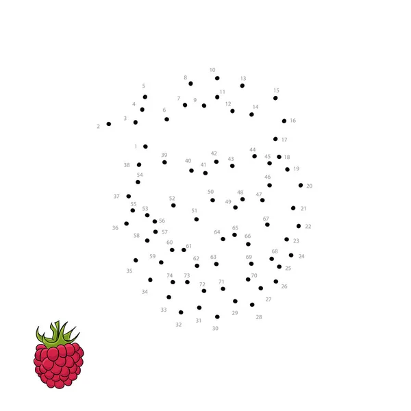 Vektor hidangan raspberry yang indah untuk anak-anak menggambar. Halaman permainan pendidikan anak . - Stok Vektor