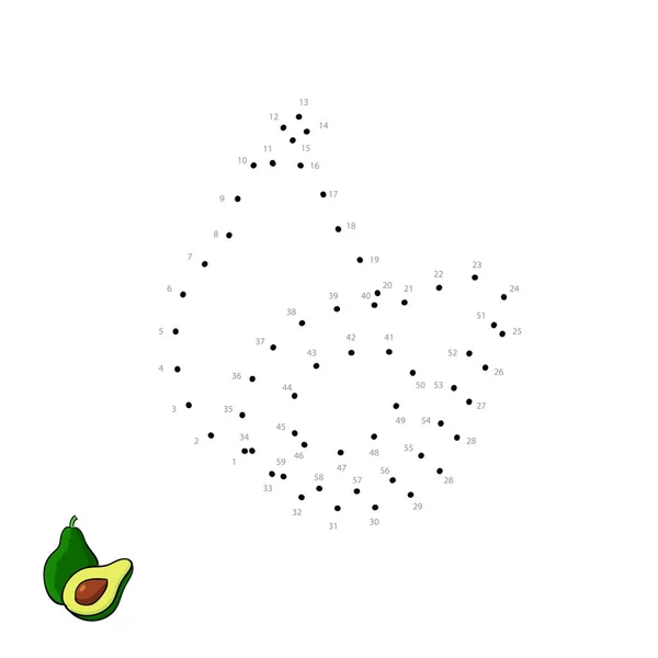 Vector aguacate maduro suave para dibujar niños. Página del juego educativo infantil . — Vector de stock