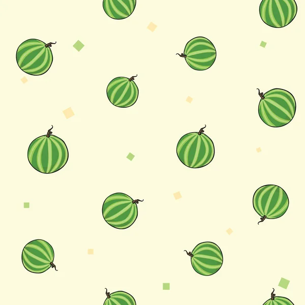 Pattern set of juicy sweet watermelons on pink background with colorful confetti. Vector illustration. — Stock Vector
