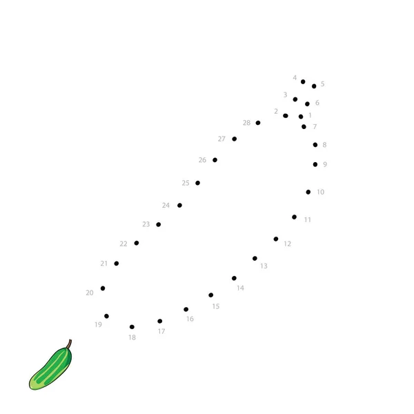 Vektor uborka a gyerekek rajz. Gyermek növényi oktatási játék oldal. — Stock Vector