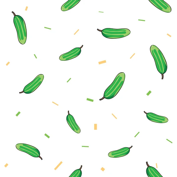 Бесшовные овощи набор огурцов на белом фоне. Векторная иллюстрация . — стоковый вектор