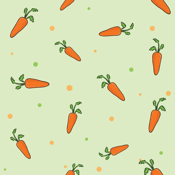 Ensemble de légumes sans couture de carottes sur fond vert. Illustration vectorielle . — Image vectorielle