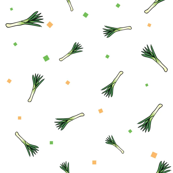 Бесшовные овощи набор прорастающий лук на белом фоне. Векторная иллюстрация . — стоковый вектор