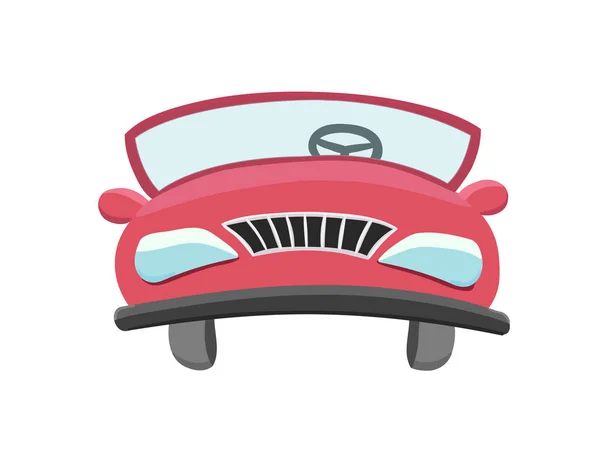 Ilustração do vetor do ícone do veículo da cidade. Carro vermelho urbano isolado na vista frontal . — Vetor de Stock