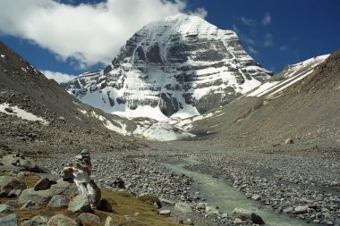 Indus Nehri Kuzey yüzü, kutsal Mount Kailash, kaynak.