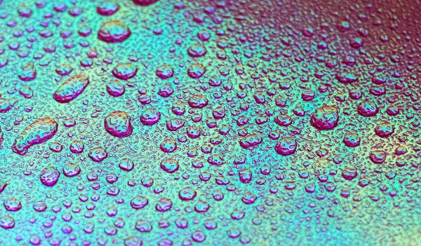 Drops Skin Artificial Leather Close Water Drops Abstract Purple Blue — Stock Photo, Image