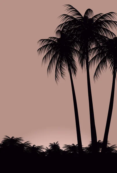 Illustration de palmiers contre le ciel — Image vectorielle