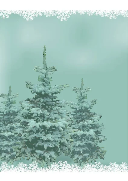 इलस्ट्रेशन क्रिसमस लैंडस्केप. इलस्ट्रेशन क्रिसमस परिदृश्य . — स्टॉक वेक्टर
