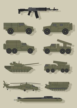 Infographics askeri teçhizat.