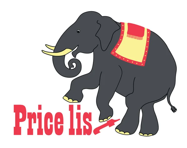Humoristische olifant, reclame van illustratie. — Stockvector
