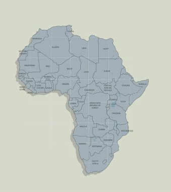 Afrika kıtasının orijinal Haritası