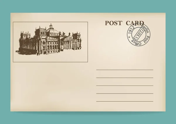 Old postcard.  Old postcard. — Stock Vector