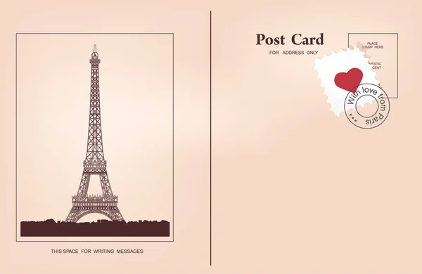 Velho cartão postal para um ente querido . — Vetor de Stock