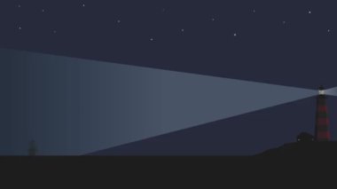 Bir deniz feneri ve bir büyük yelkenli gemi.