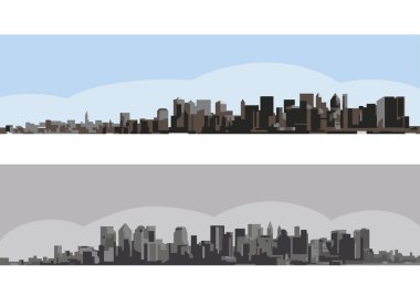 Büyük bir şehrin iki kontür.