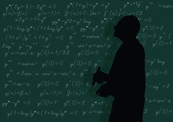 老师在黑板上写公式. — 图库矢量图片