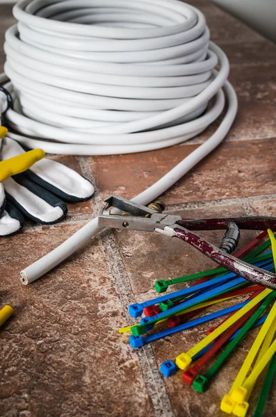 Tools for electrical installation, close-up — Stock Photo, Image