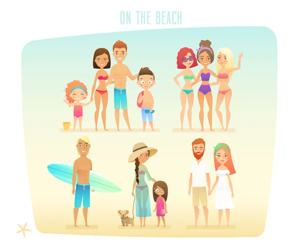 People on the beach/ — Stockvector