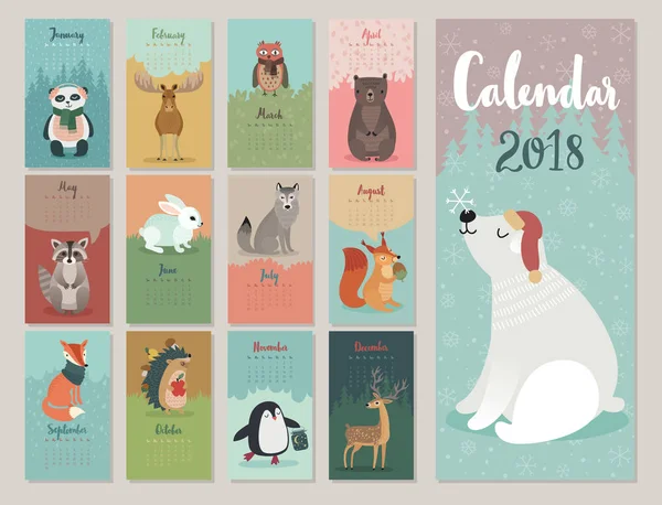 Calendario de Navidad 2018 . — Archivo Imágenes Vectoriales