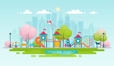 Ekipman oynarken çocuklar Bahçesi,