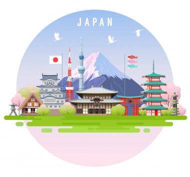 Japonya seyahat Infographic.