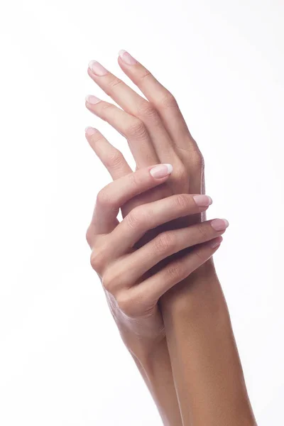 Paznokieć Kobieta Beautifull Ręcznie Manicure Gesturin — Zdjęcie stockowe