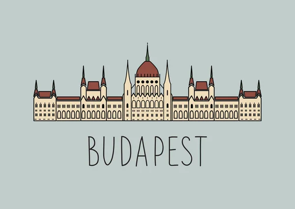 Sketch of Budapest Parliament — Stock Vector
