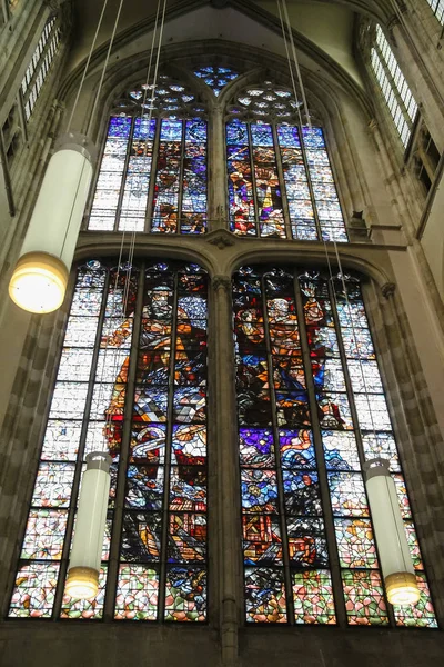 Glasmålning av St. Martins Cathedral i Utrecht, Ne — Stockfoto