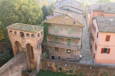 Historic city center of Vignola, Italy. Top view clipart