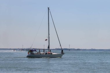Venedik, İtalya Adriyatik Denizi'nde yelkenli tekne