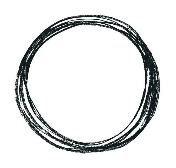 Малюнок круглої рамки пензлем — стоковий вектор