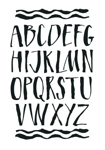 Handgeschriebenes Kalligraphie-Alphabet — Stockvektor