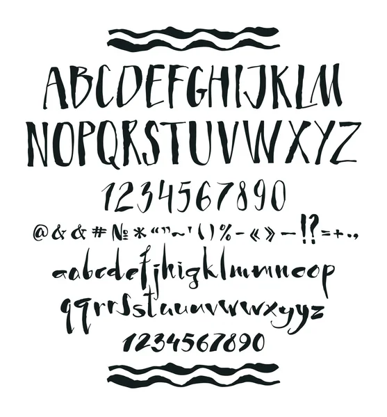 Handgeschriebenes Kalligraphie-Alphabet-Set — Stockvektor