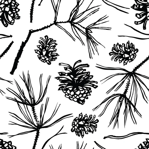 Pine achtergrond kleur zwart-wit — Stockvector