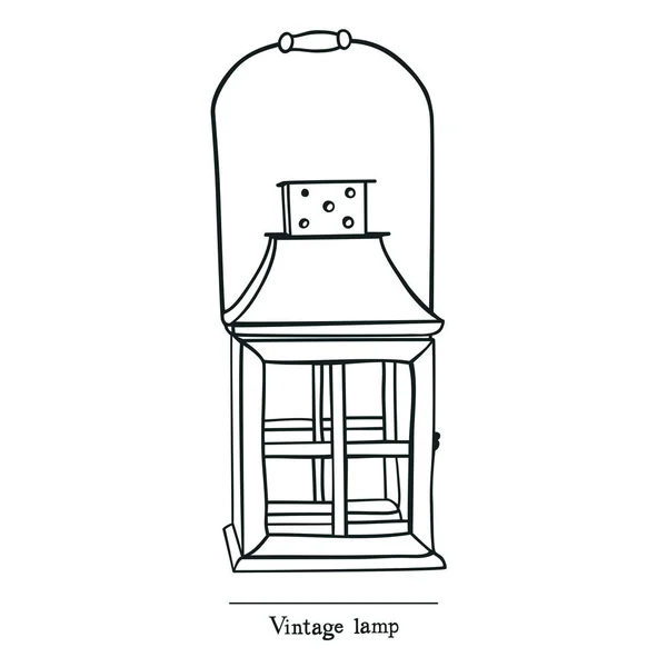 Vintage kerti lámpa — Stock Vector