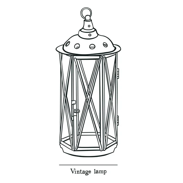 Vintage Style Garden Lamp — Stock Vector