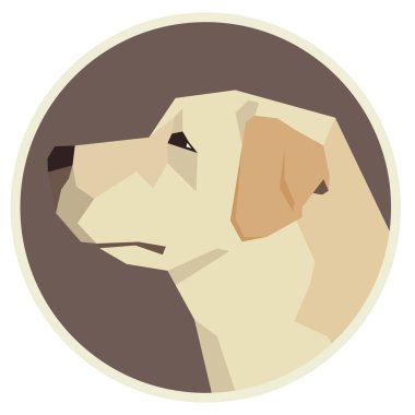 Köpek toplama Labrador Retriever geometrik stil ikonu yuvarlak