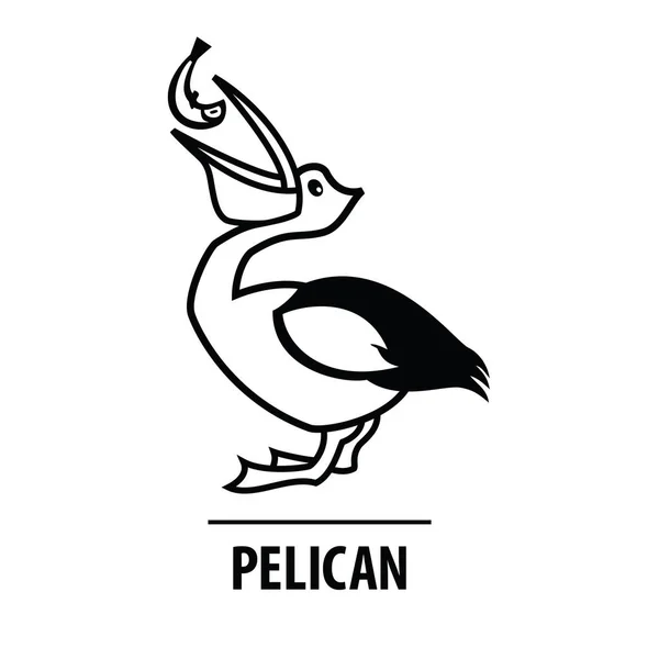 Icono de diseño de línea vectorial. Línea de pájaro silueta. Diseño del logotipo Pelic — Archivo Imágenes Vectoriales