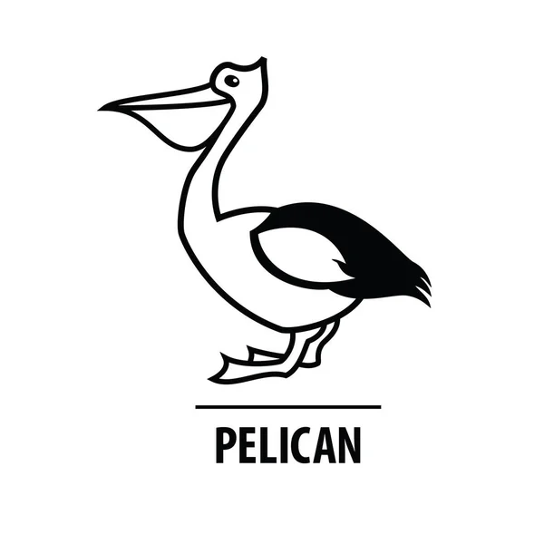 Vector line design icon. Line silhouette bird. Logo design Pelic — Stock Vector