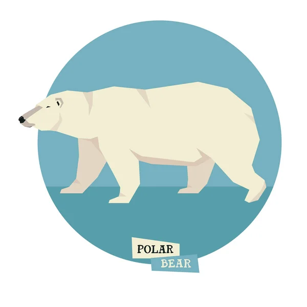 Divoká zvířata kolekce lední medvěd geometrický styl — Stockový vektor