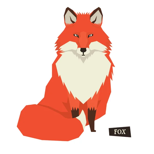 Коллекция диких животных в геометрическом стиле Red Fox — стоковый вектор