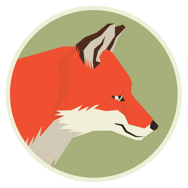 Colección animales salvajes Perfil principal de Red Fox Estilo geométrico — Vector de stock