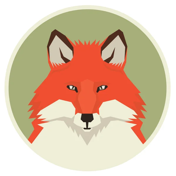 Divoká zvířata kolekce Head Red Fox geometrický styl ikony rou — Stockový vektor