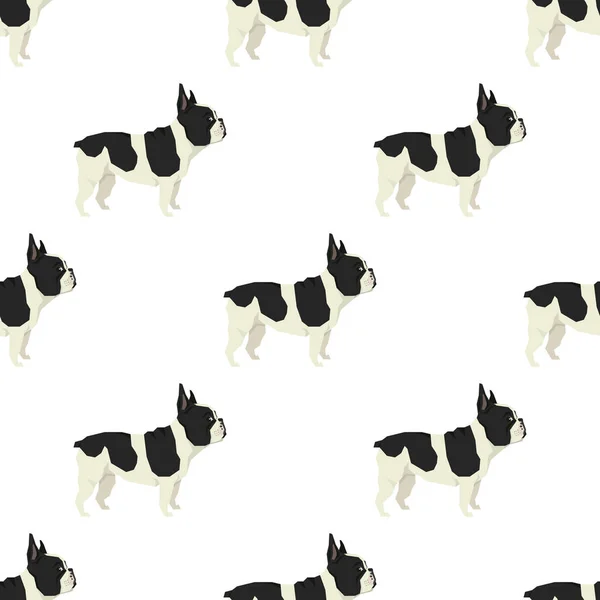 Collection chien Bouledogue Français Modèle sans couture — Image vectorielle