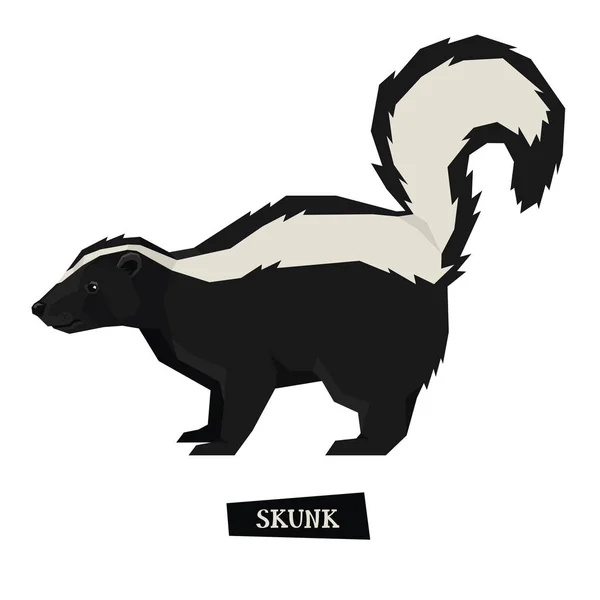 Wild animals collection Skunk Geometric style — Stock Vector
