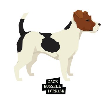 Dog collection Jack Russell terrier Geometric style clipart