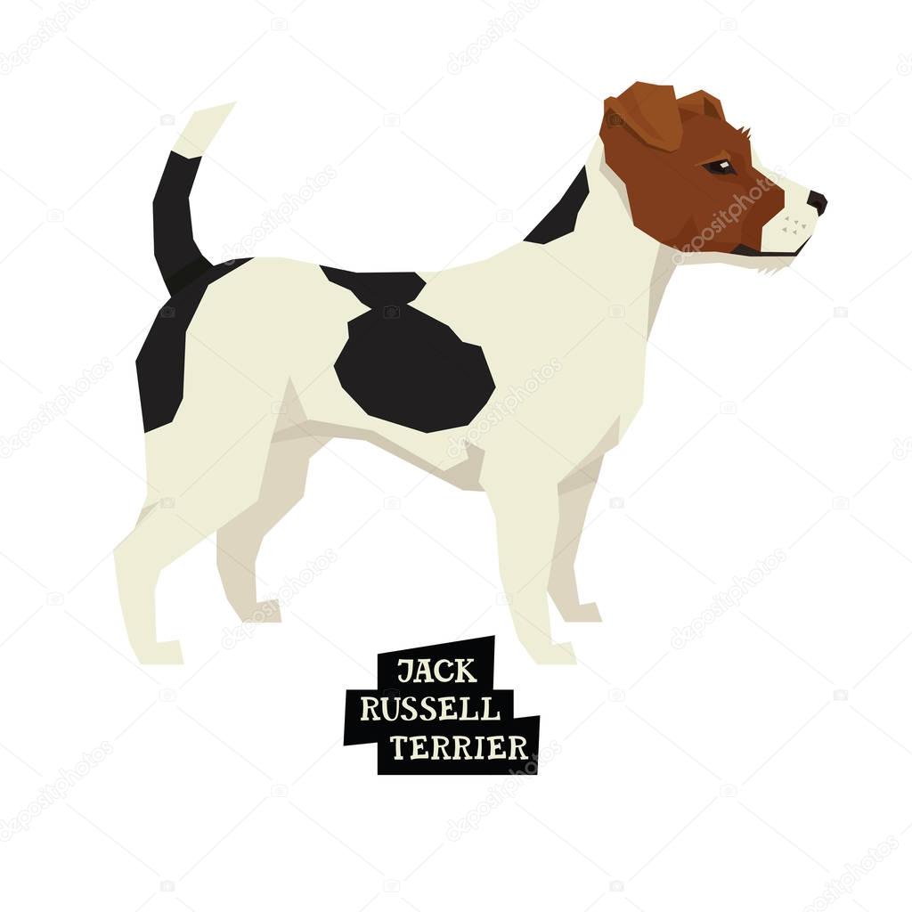 Dog collection Jack Russell terrier Geometric style
