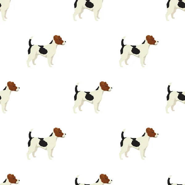 Colección perro Jack Russell terrier Estilo geométrico Pat sin costuras — Vector de stock