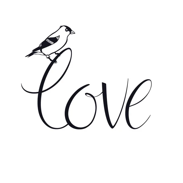Goldfinch Love Design card — Stock Vector
